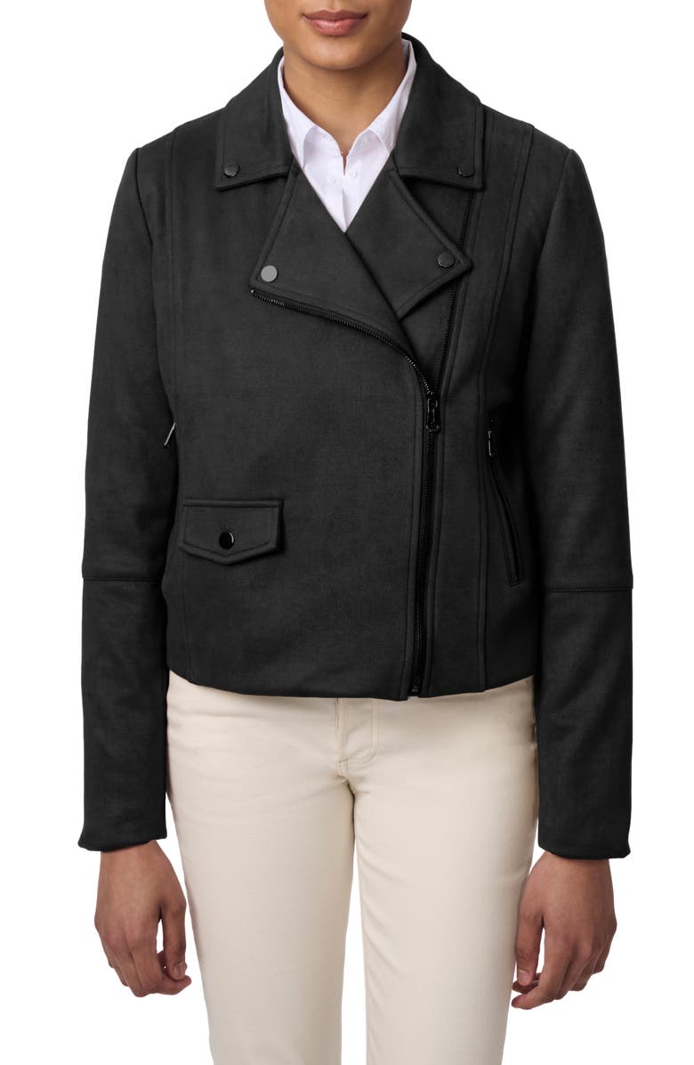 Bernardo Faux Suede Moto Jacket, Alternate, color,