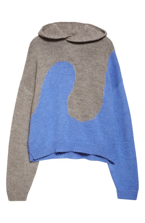 Shop Erl Gender Inclusive Swirl Hooded Sweater In Multi Grey