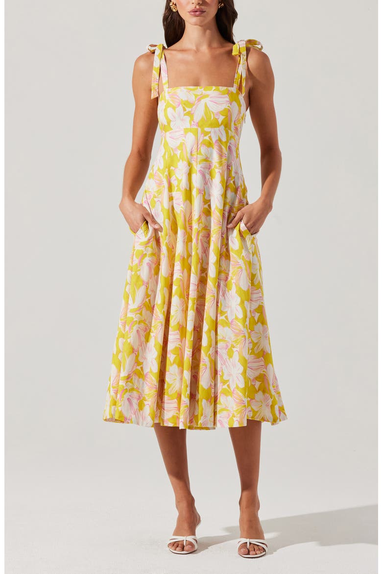 Shiann Floral Cotton Sundress, Alternate, color, YELLOW MULTI FLORAL