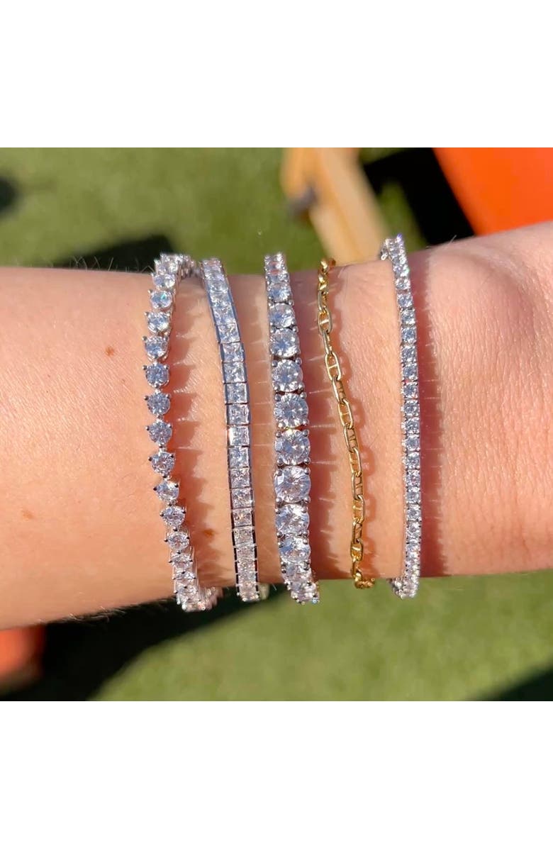 Leni James The Kate 3mm Tennis Bracelet, Alternate, color, Silver