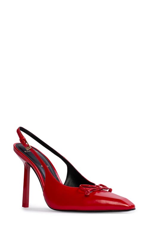 Black Suede Studio Vie Slingback Pointed Toe Pump In Cherry Leather