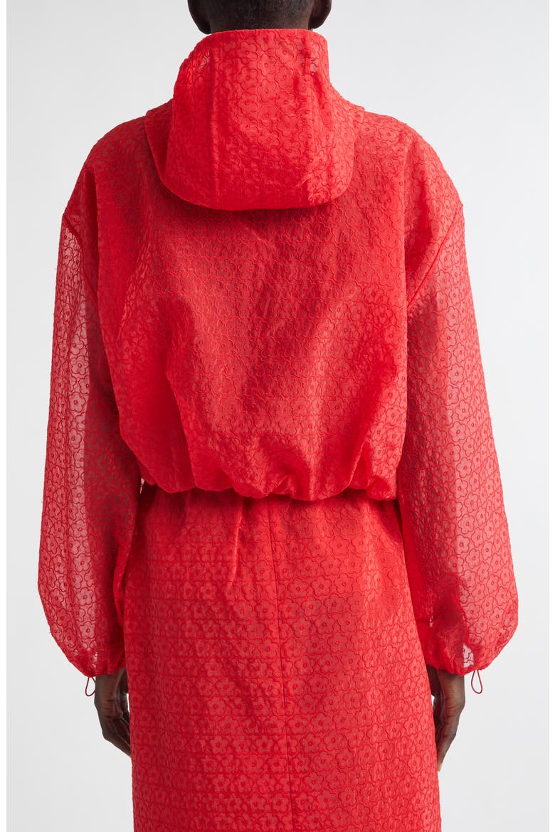 Aisha Windflower Embroidered Sheer Organza Jacket, Alternate, color, RED