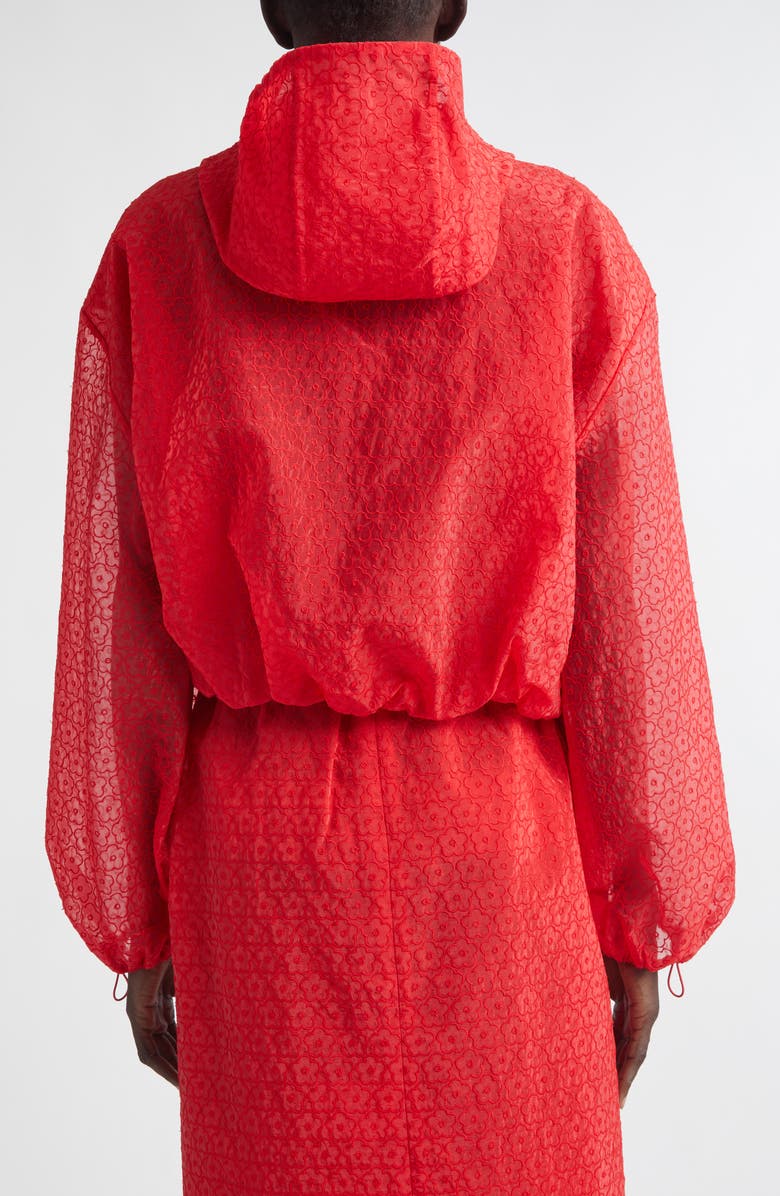 Cecilie Bahnsen Aisha Windflower Embroidered Sheer Organza Jacket, Alternate, color, Red