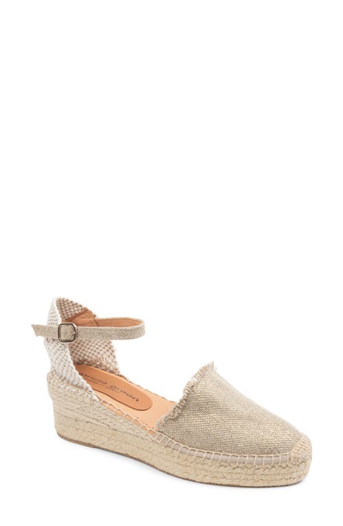 Patricia Green Sahara Ankle Strap Espadrille Wedge In Natural Metallic
