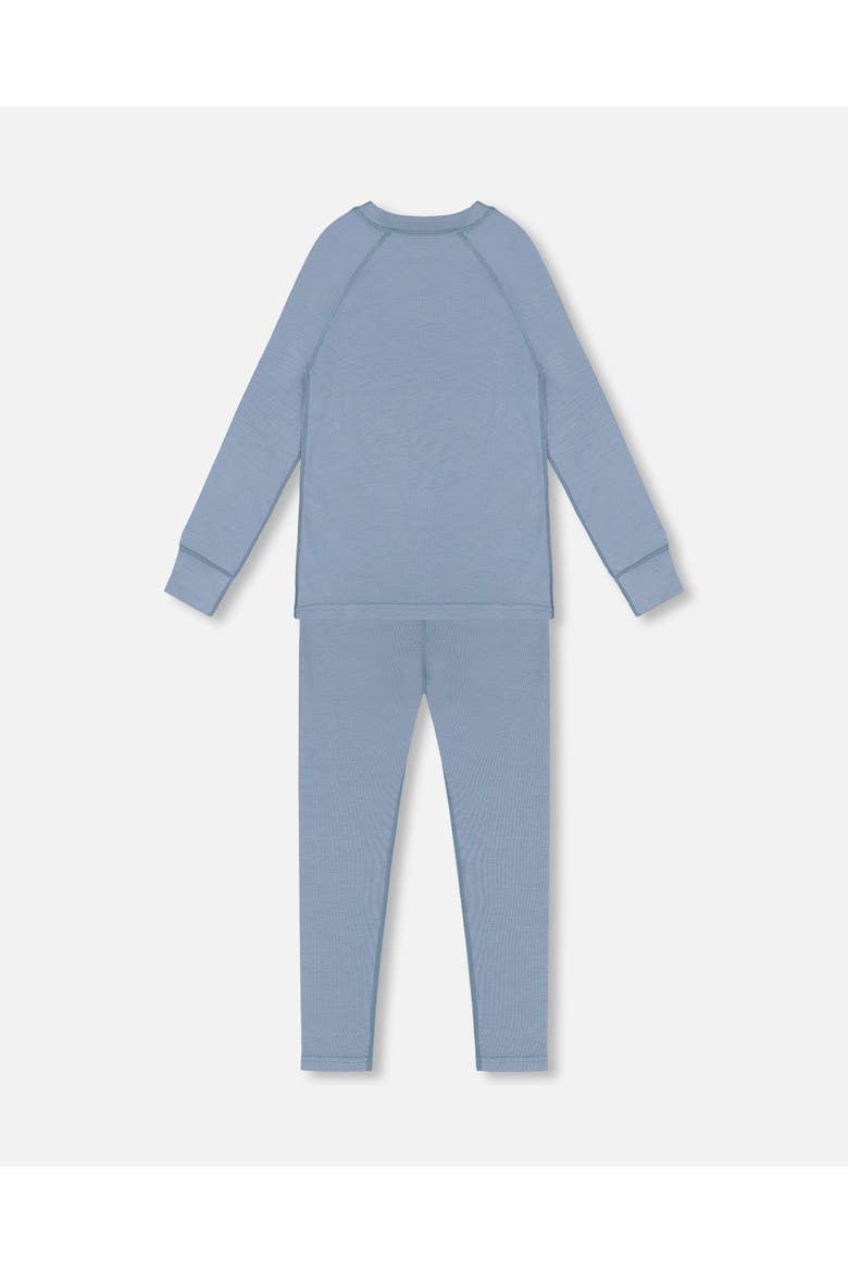 Kids Gender Inclusive Merino Wool Base Layer Set, Alternate, color, Blue Gray