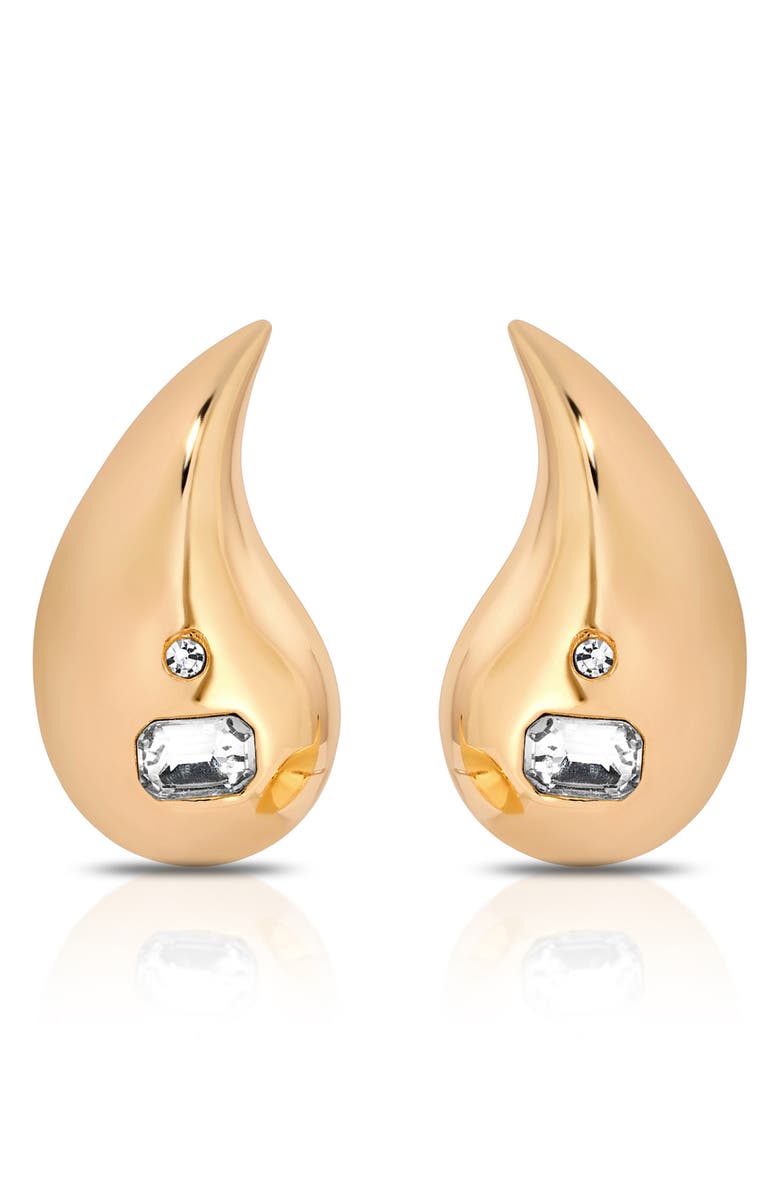 Ettika Teardrop Statement Earrings, Main, color, Gold