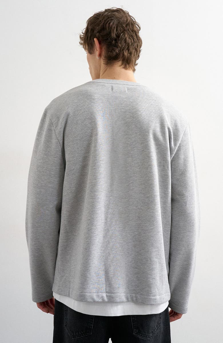Topman Oversized Jersey Cardigan, Alternate, color, Grey