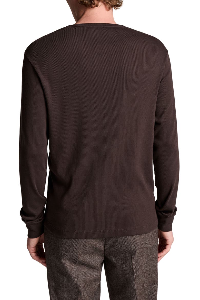 Ribbed Long Sleeve Henley, Alternate, color, ARABICA