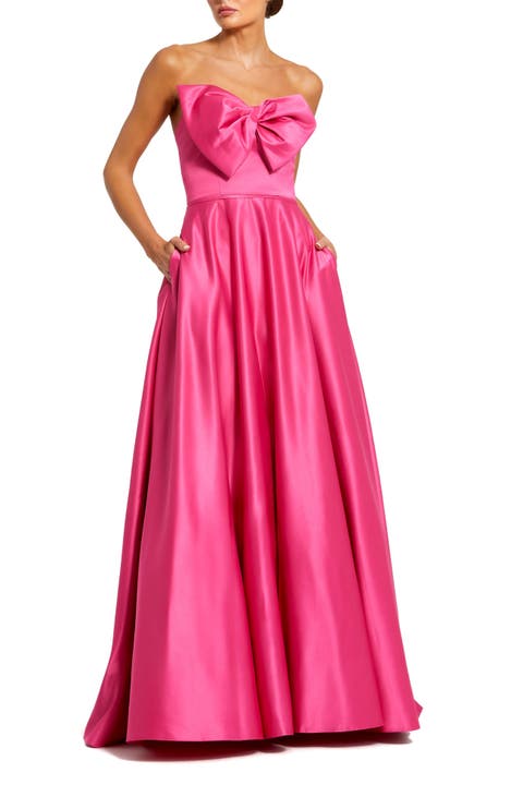 Strapless A-Line Bow Ballgown