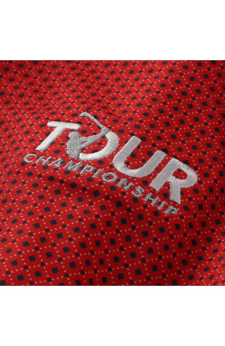 FOOTJOY Men's FootJoy Red TOUR Championship Dot Geo Print Lisle ProDry Polo, Alternate, color,