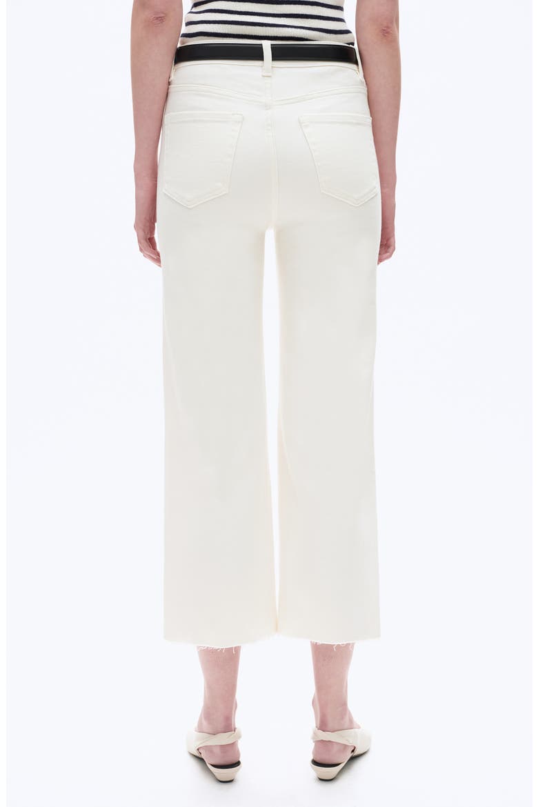 High Waist Raw Hem Wide Leg Jeans, Alternate, color, WHITE