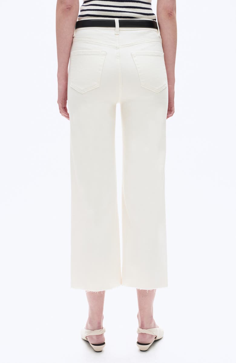 Bayeas High Waist Raw Hem Wide Leg Jeans, Alternate, color, White