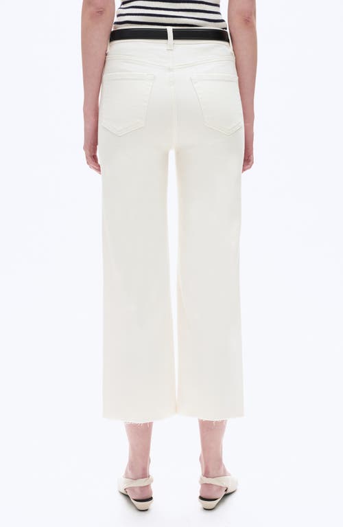 Bayeas High Waist Raw Hem Wide Leg Jeans In White