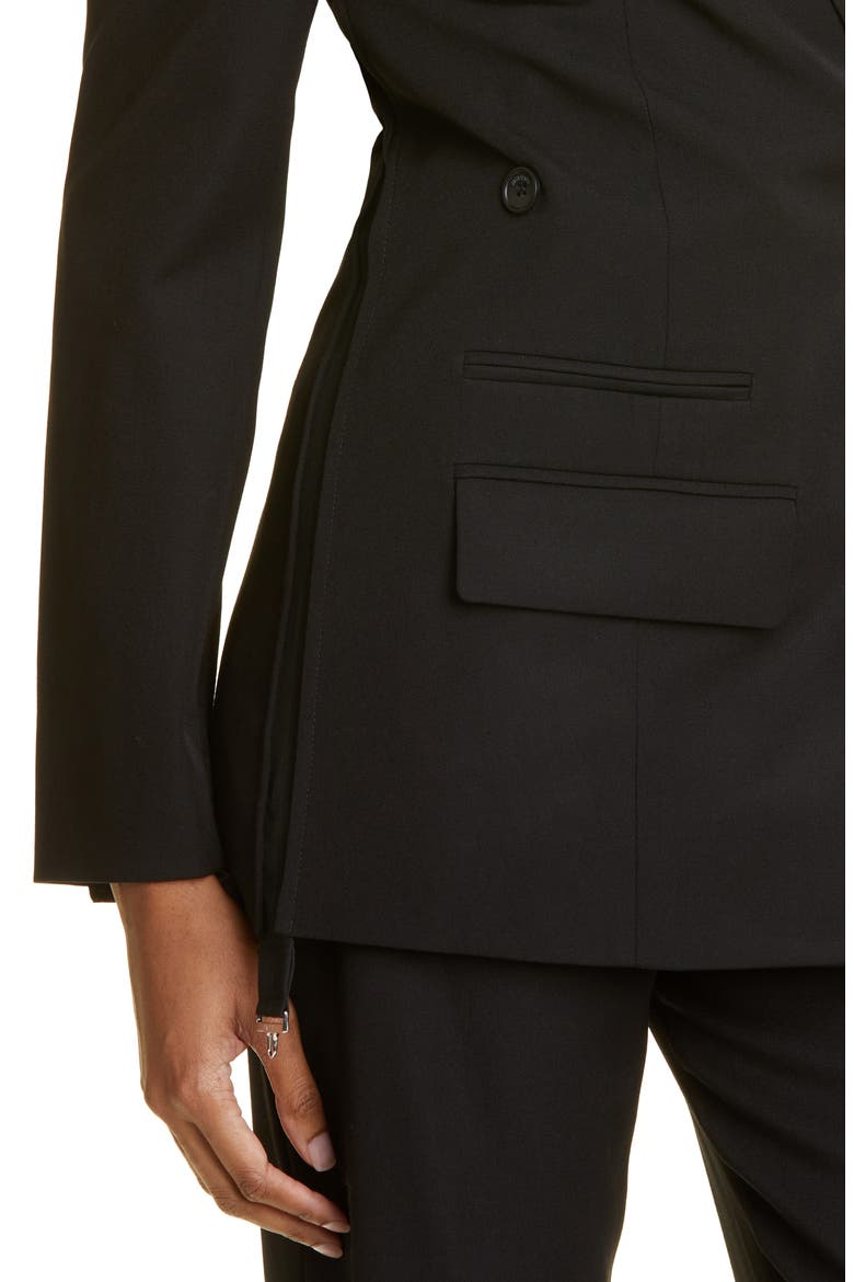 Tibau Cross Button Virgin Wool Jacket, Alternate, color, 990 BLACK