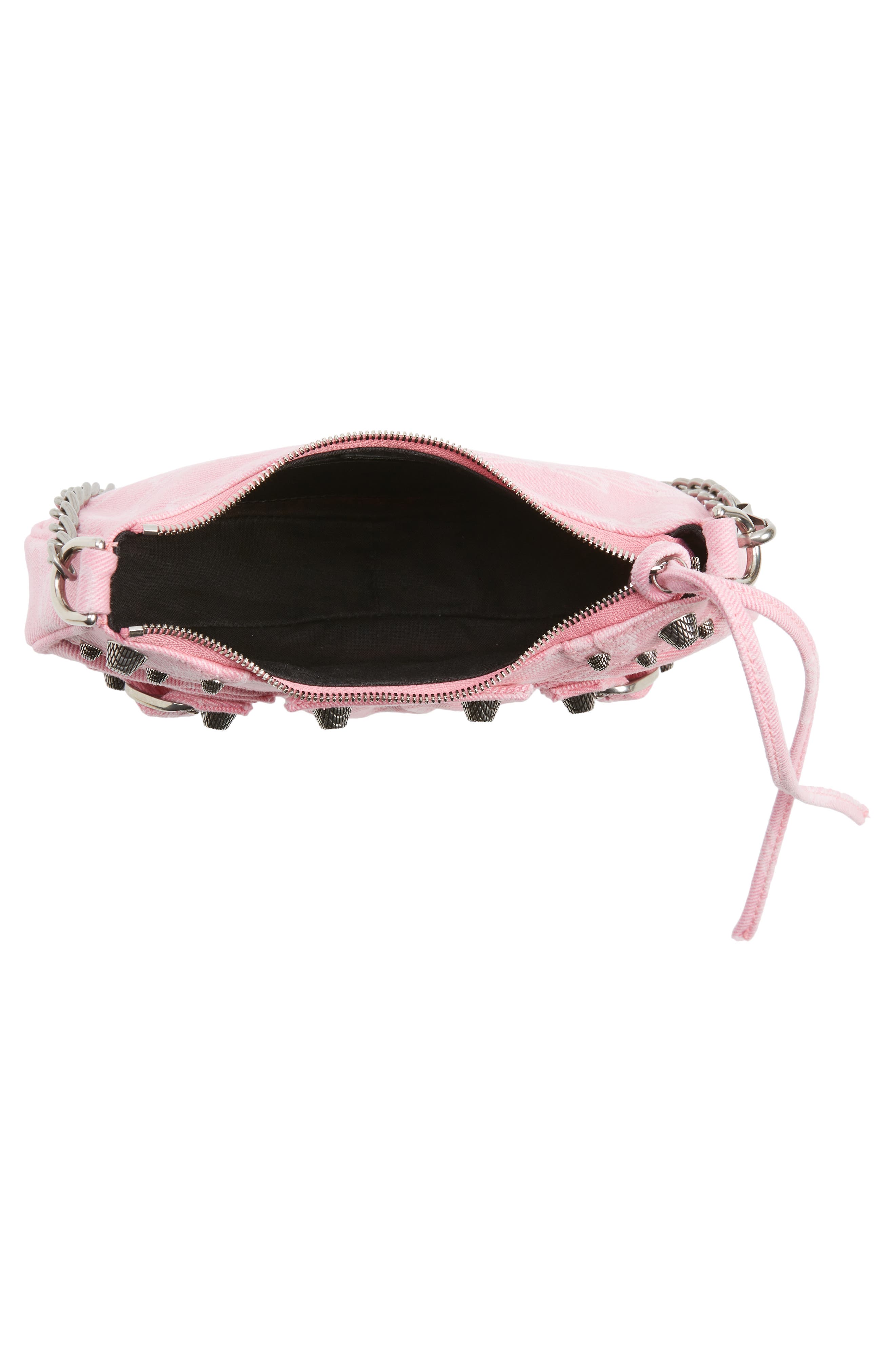 Balenciaga Mini Le Cagole Denim Logo Crossbody Bag, Alternate, color, 