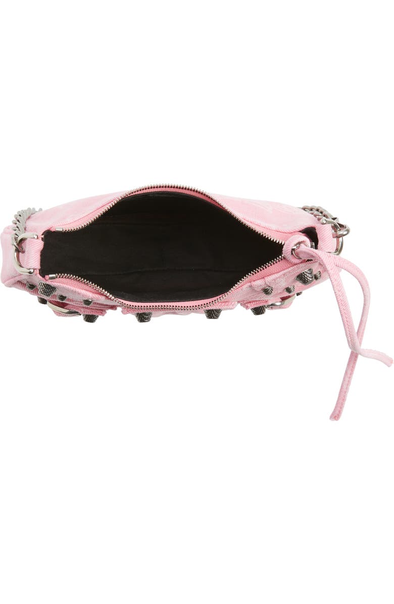 Balenciaga Mini Le Cagole Denim Logo Crossbody Bag, Alternate, color,