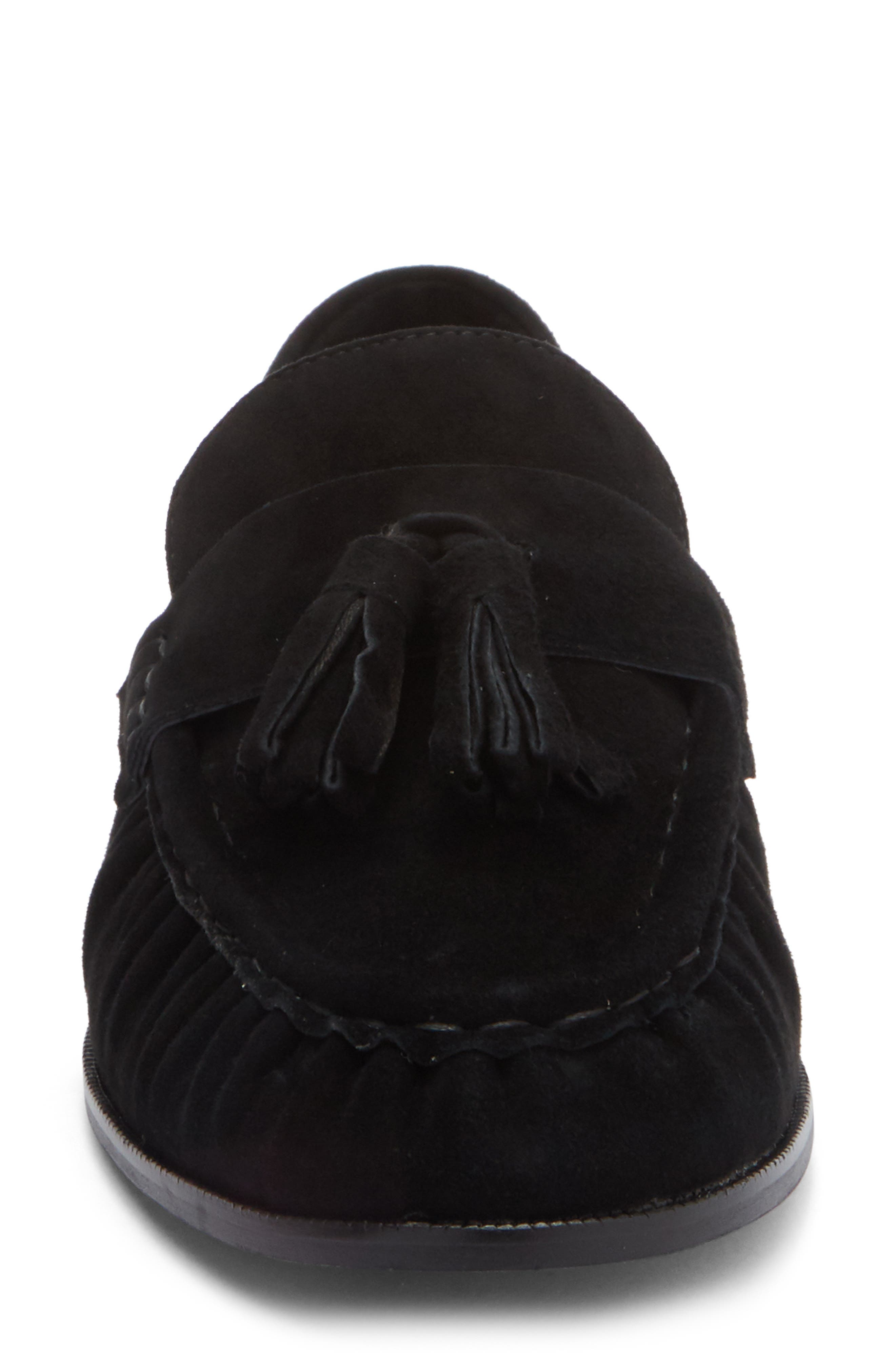 Jeffrey Campbell Articulate Kiltie Loafer, Alternate, color, Black Suede