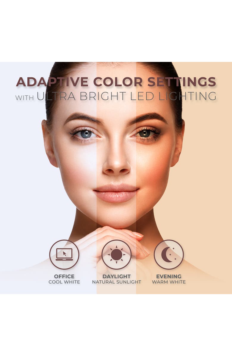 Zadro Glamour Lighted Makeup Mirror with 5X/1X Magnification, Alternate, color, Satin Nickel