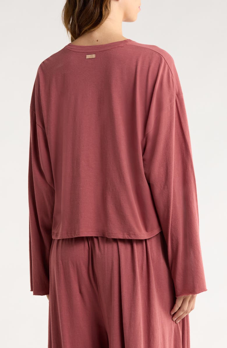 Lunya Organic Pima Cotton Long Sleeve Lounge T-Shirt, Alternate, color, Mull Maple