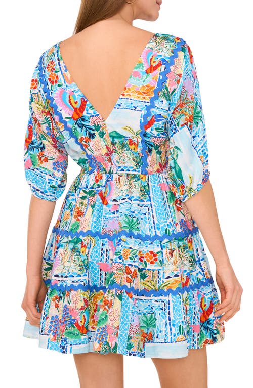 Shop Vince Camuto Balloon Sleeve Tiered Fit & Flare Dress In Multi