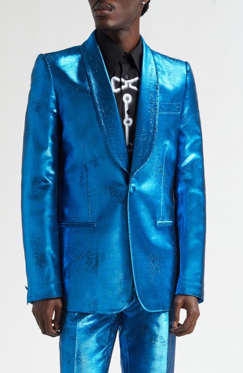 Distressed Jacquard Suit Jacket