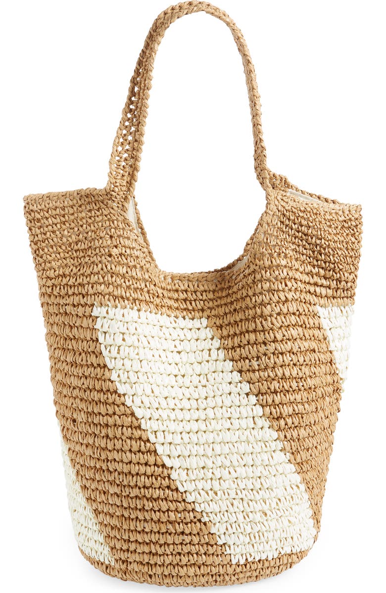 BTB Los Angeles Demi Diagonal Straw Shoulder Bag, Main, color,