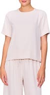 MELLODAY Boxy Stretch Crepe T-Shirt