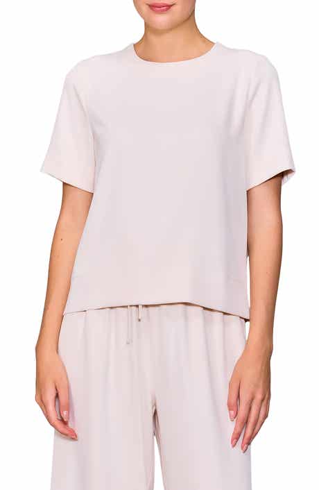 MELLODAY Boxy Stretch Crepe T-Shirt