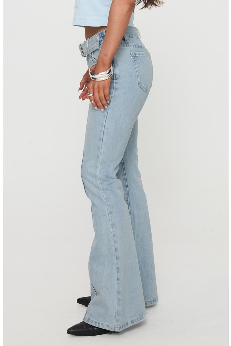Echo Valley Belted Low Rise Flare Jeans, Alternate, color, LIGHT WASH