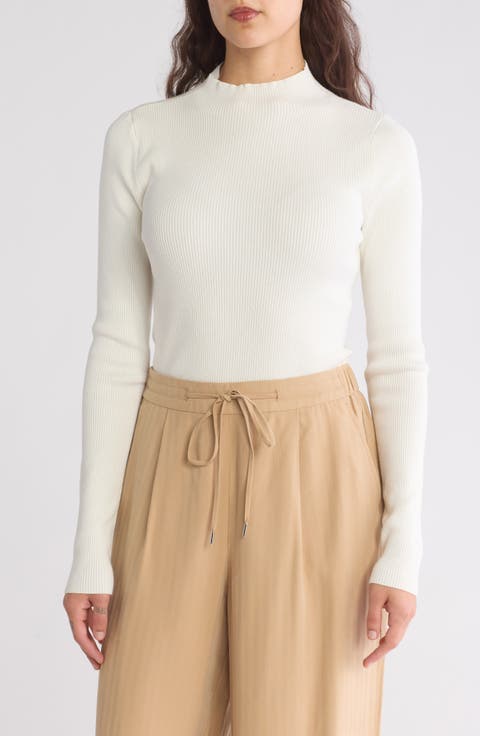 Rib Funnel Neck Sweater