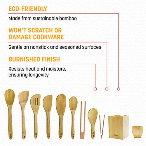Joyce Chen 11 Piece Burnished Utensil Set In Brown