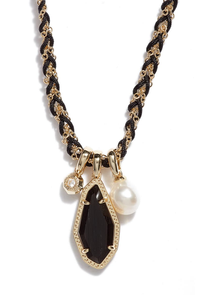 Muriel Charm Necklace, Main, color, GOLD BLACK CATS EYE