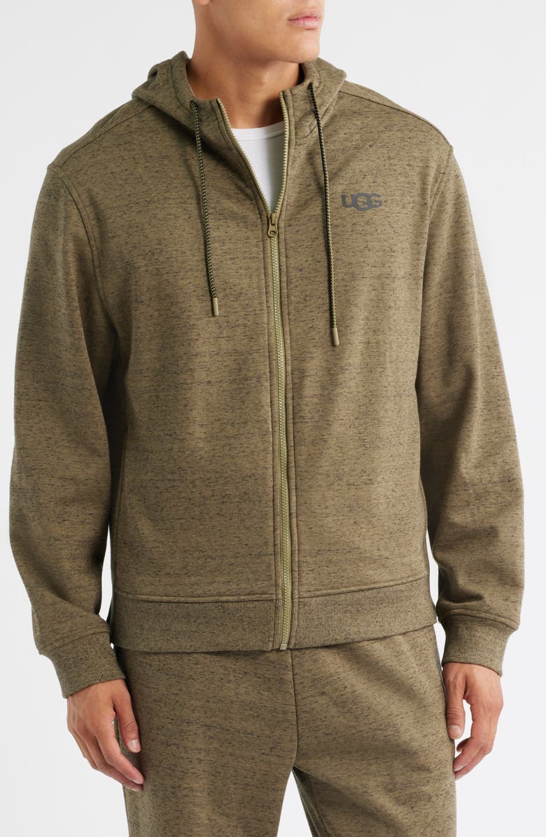 UGG<sup>®</sup> Shiloh Fleece Zip Hoodie, Alternate, color, Burnt Olive Heather
