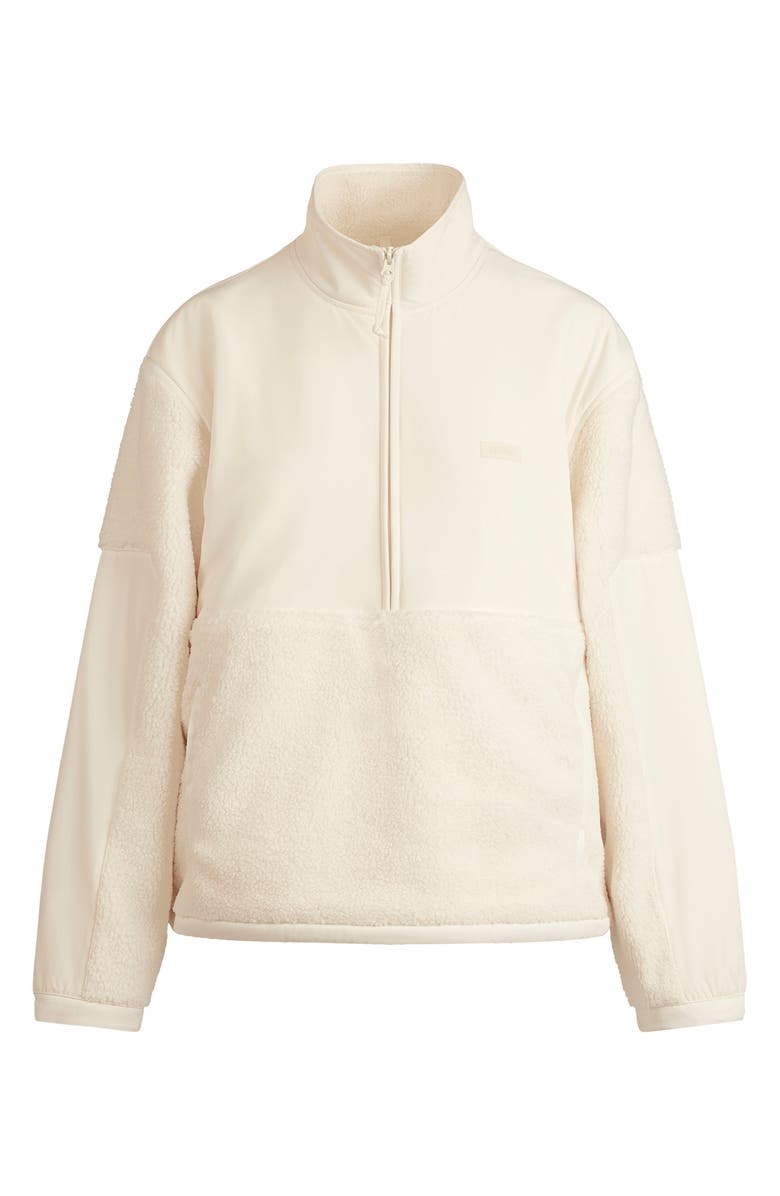 SKIMS Faux Shearling Half Zip Pullover, Alternate, color, Ecru
