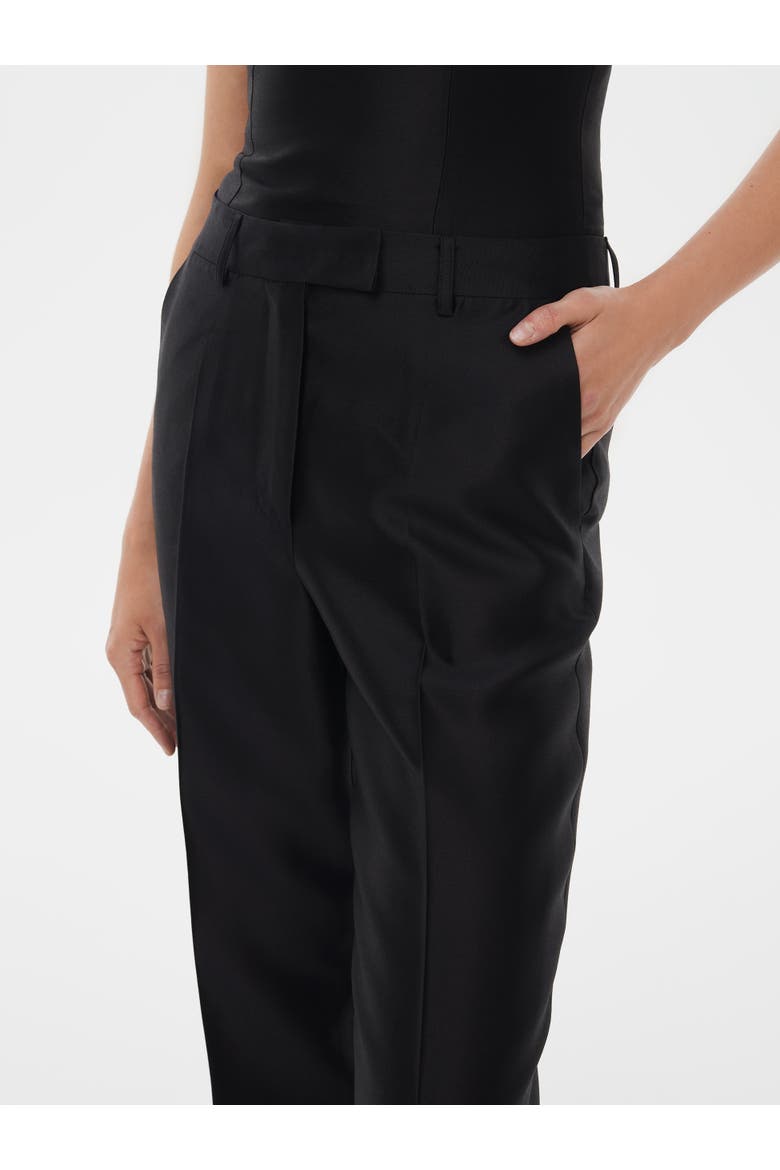 Tailored Silk Wool Pants, Alternate, color, Black