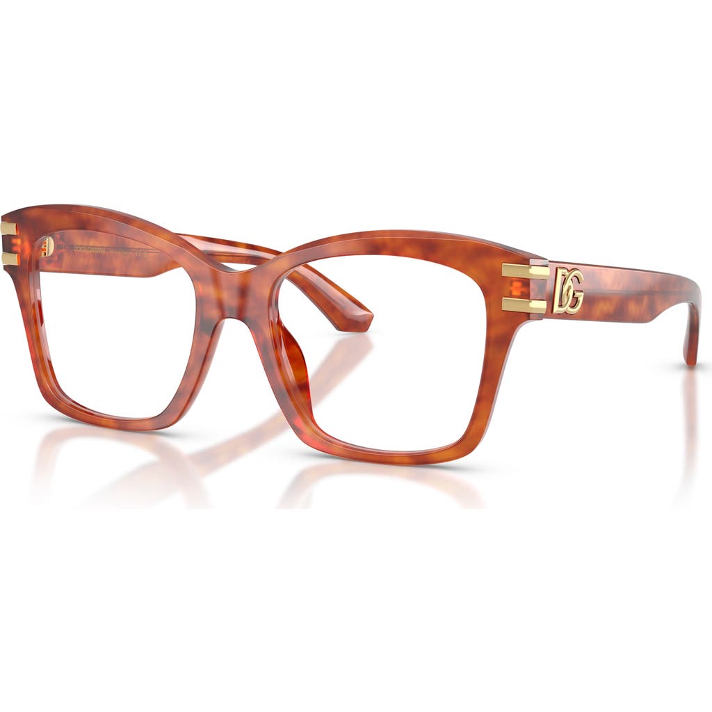 Dolce & Gabbana Dolce&gabbana 52mm Square Optical Glasses In Brown