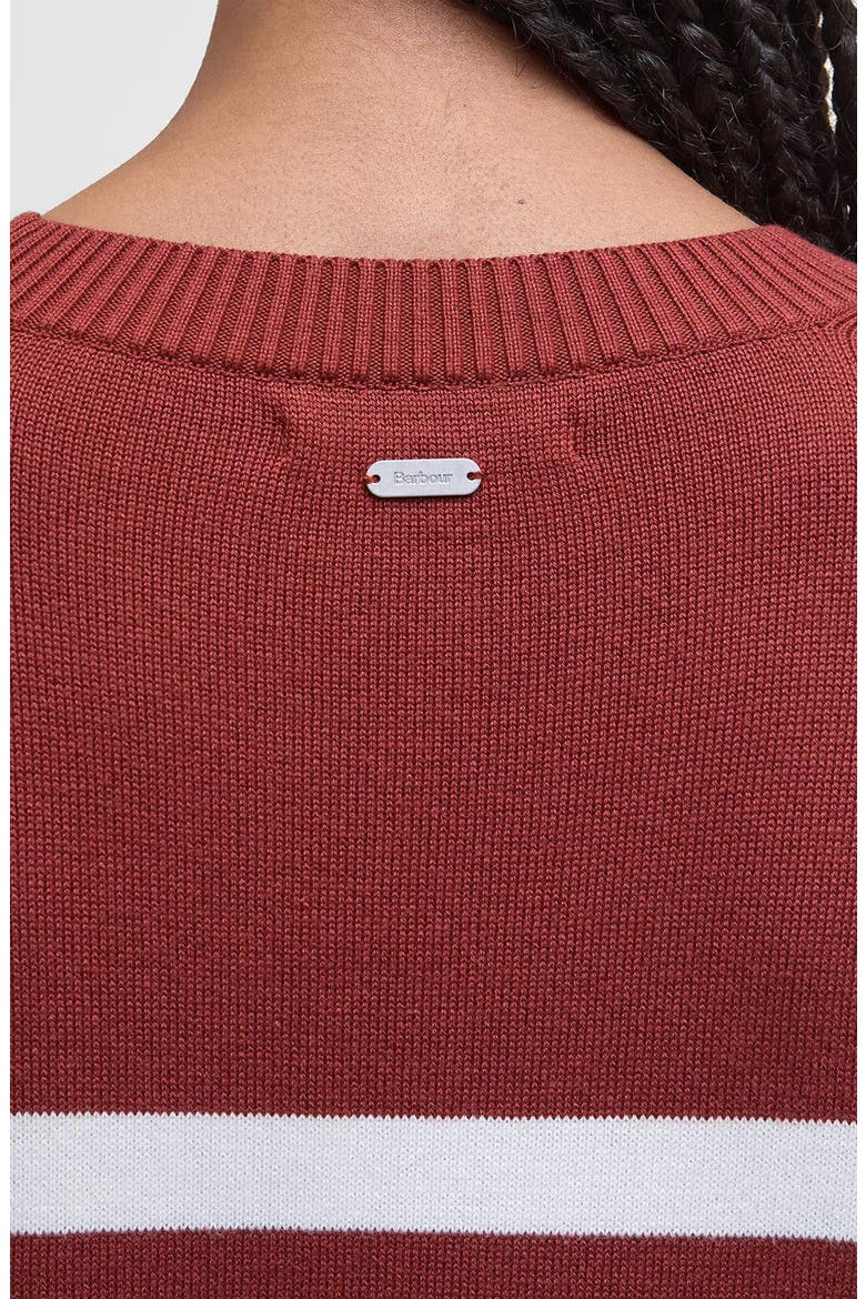 Stripe Cotton Blend Sweater, Alternate, color, BURNT HENNA STRIPE