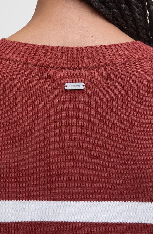 Barbour Stripe Cotton Blend Sweater In Red