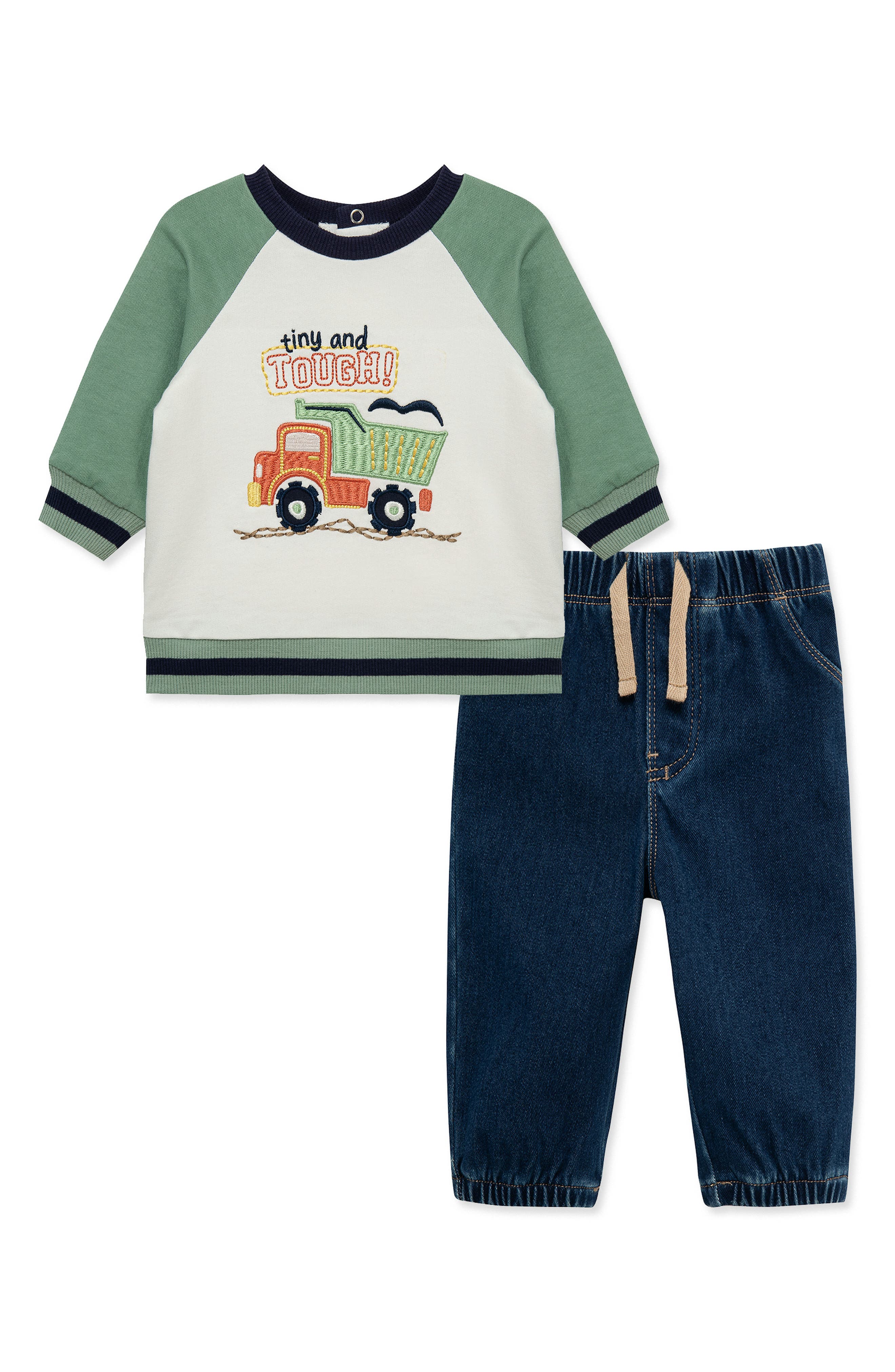 Big Truck Active Top & Denim Joggers Set