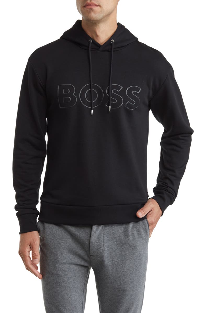 BOSS Seeger Hoodie, Main, color, Black