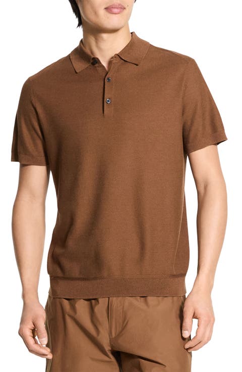 Short Sleeve Silk & Cotton Polo Sweater