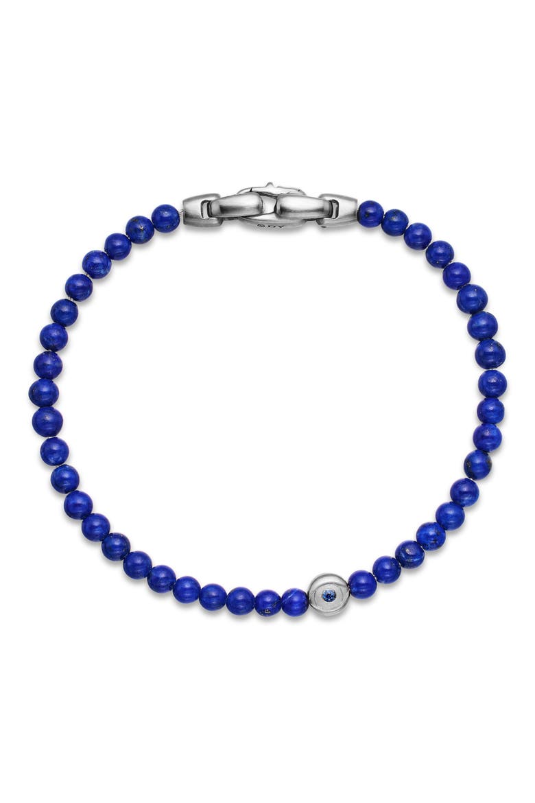 Men's Evil Eye Beaded Bracelet, Alternate, color, SILVER