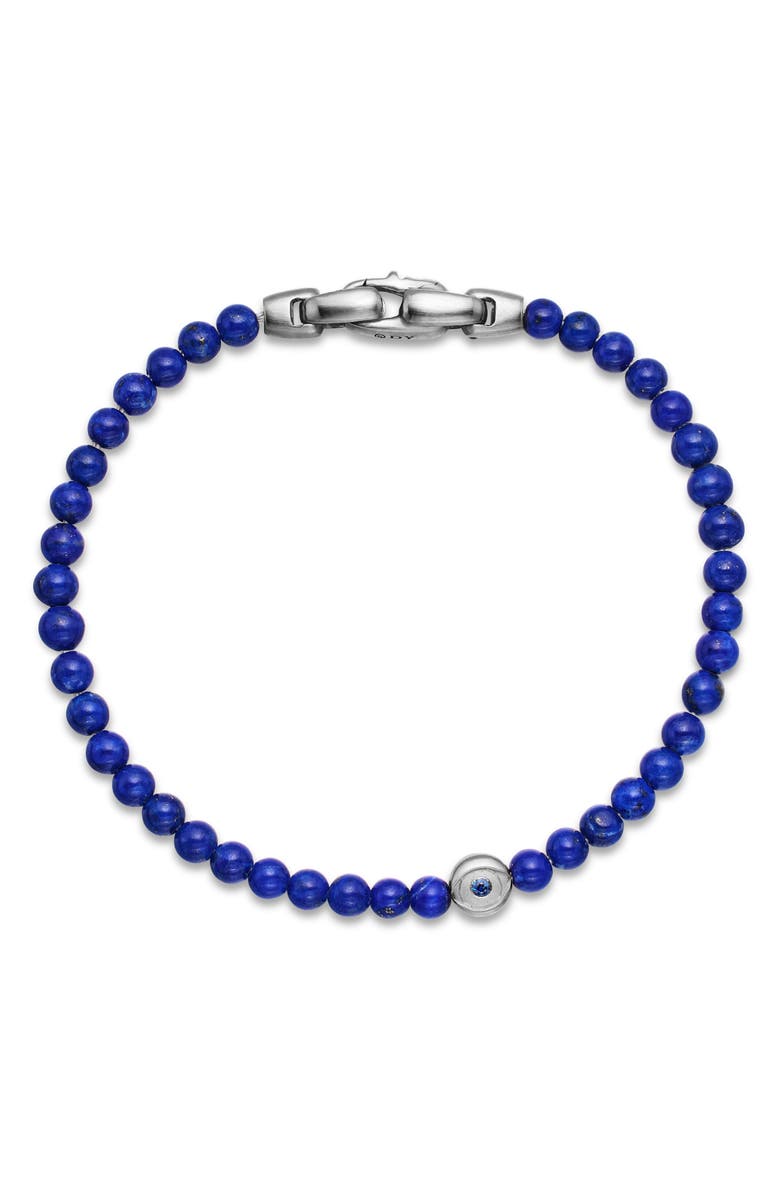 David Yurman Men's Evil Eye Beaded Bracelet, Alternate, color, Silver