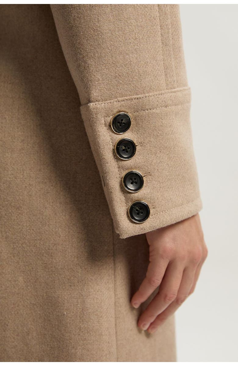 Karen Millen Wool Tailored Belted Midi Coat, Alternate, color, Oatmeal