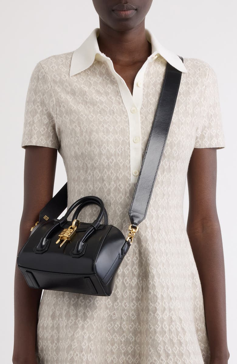 Toy Antigona Lock Leather Satchel