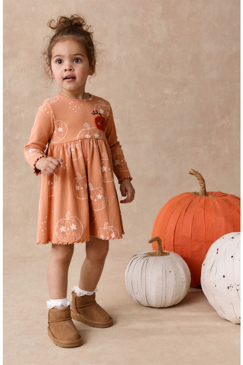 Kids' Rib Jersey Dress, Alternate, color, ORANGE