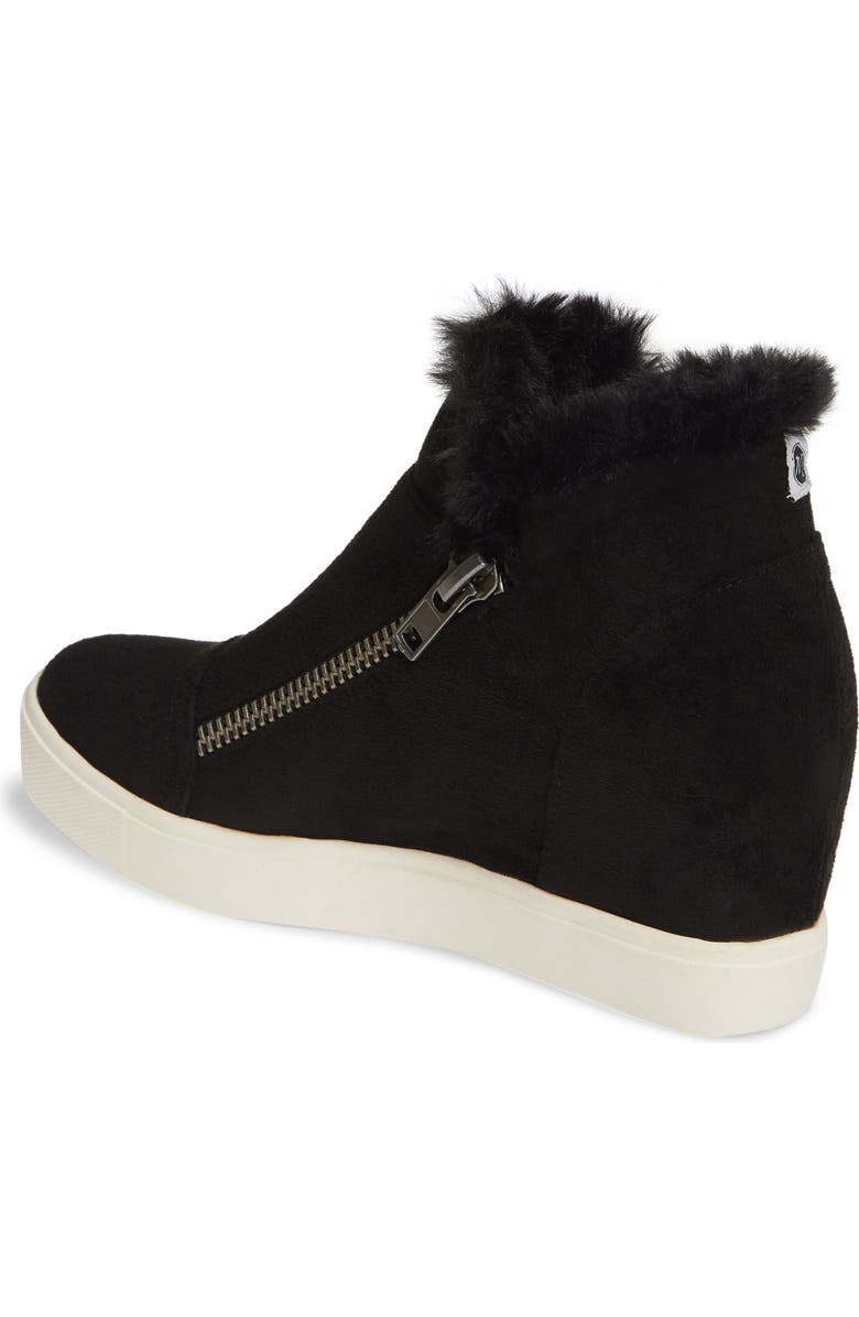 Coconuts by Matisse Later Days Faux Fur Wedge Sneaker, Alternate, color,