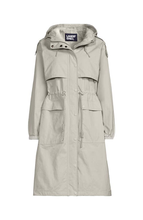 Lands' End Crinkle Raincoat In Light Stone
