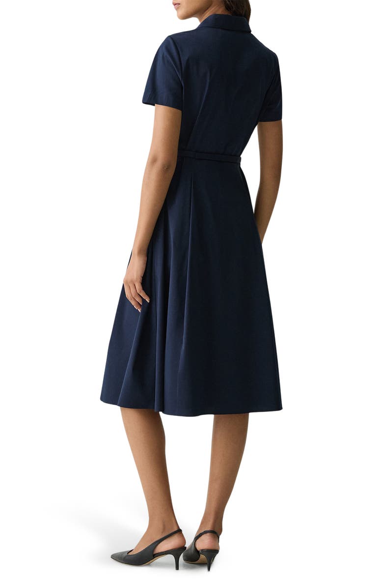 Theory Belted Cotton Blend Shirtdress, Alternate, color, Nw Nvy