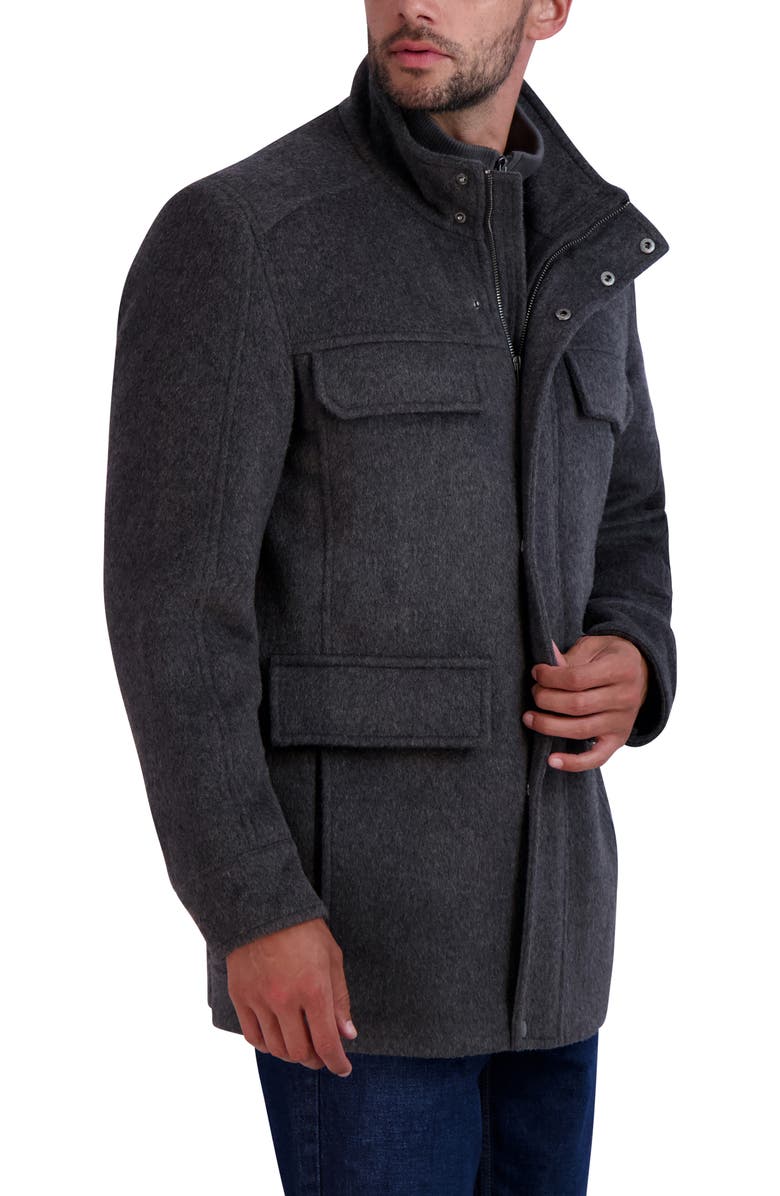 Cole Haan Wool Blend Field Coat, Alternate, color, Grey